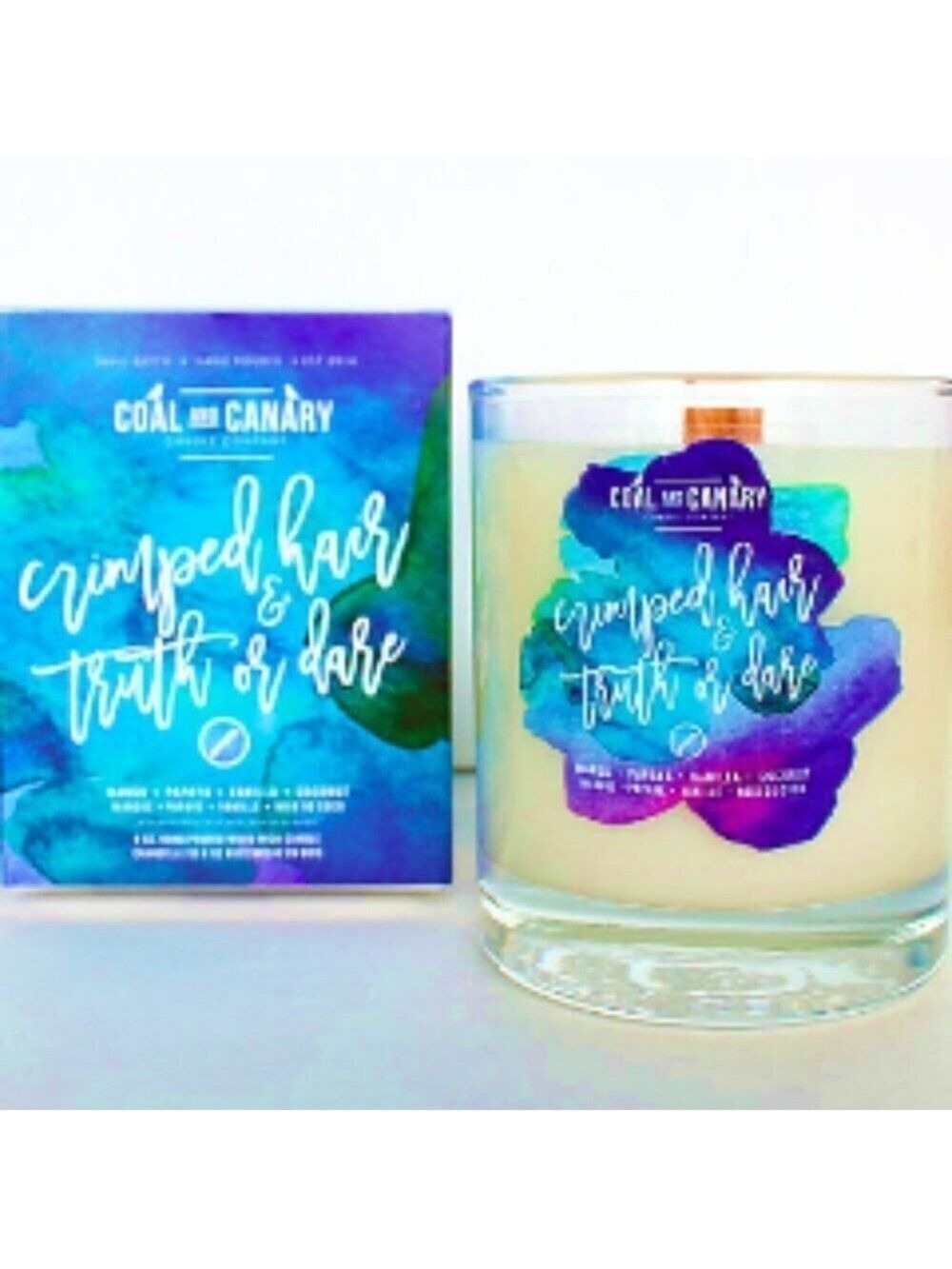 Soy Candle with Wooden Wick - Crimped Hair & Truth or Dare